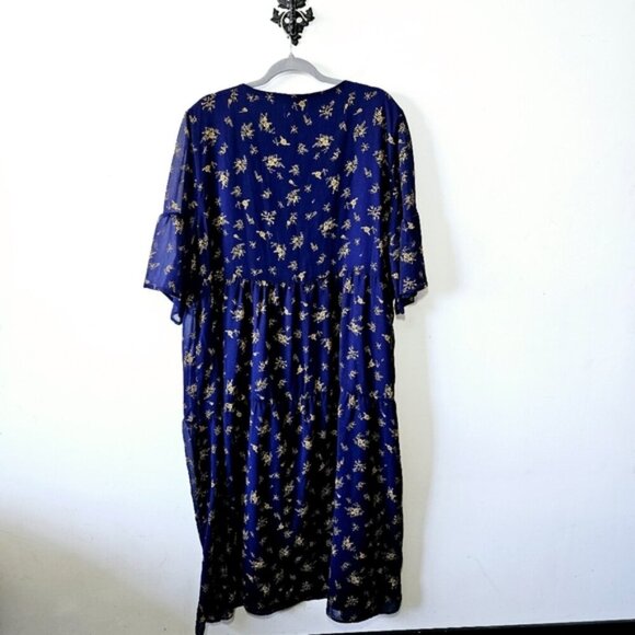 Park & Fifth Rennie Midi Dress Sizs 4XL Floral Flutter Sleeve Feminine EUC - Picture 3 of 6